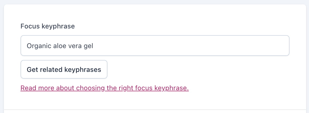 adding the focus keyphrase in yoast seo shopify