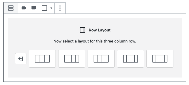 The 'Row Layout' tool in WordPress' block editor 